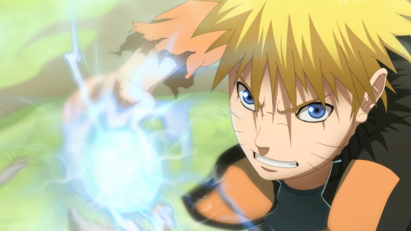 Blonde Anime Character — Yellow, Intense, Blue Chakra