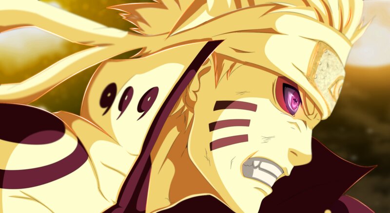 Blonde Anime Character — Yellow, Intense, Sunset