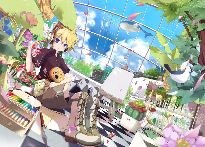 Blonde Anime Character — Yellow, Serene, Vibrant
