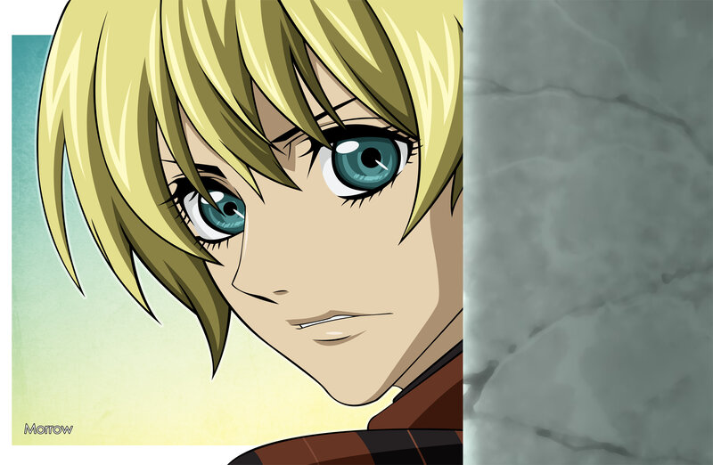 Blonde Anime Character — Yellow, Serious, Anime Art