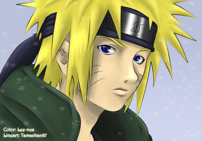 Blonde Anime Character — Yellow, Serious, Headband, Blue Eyes