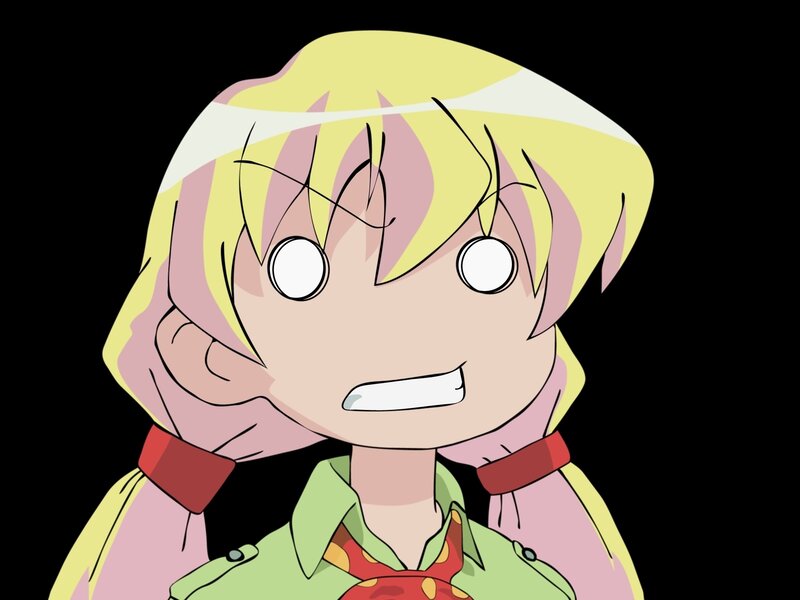 Blonde Anime Character — Yellow, Surprised, Green Shirt