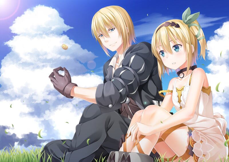 Blonde Anime Couple — Blue