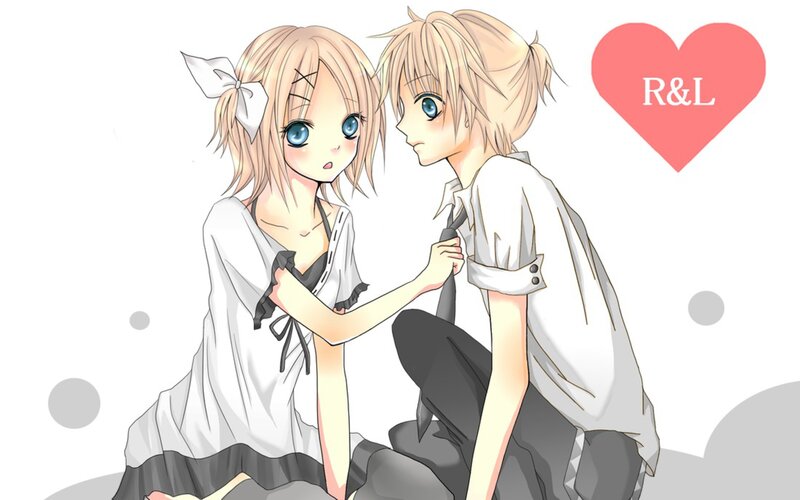 Blonde Anime Couple — White, Romantic