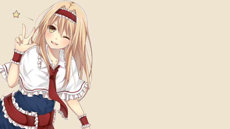 Blonde Anime Girl — Beige, Playful