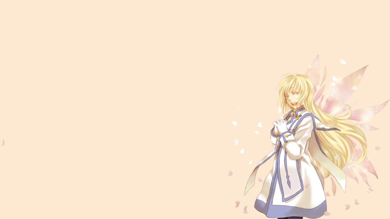 Blonde Anime Girl — Beige, Serene, Long Hair