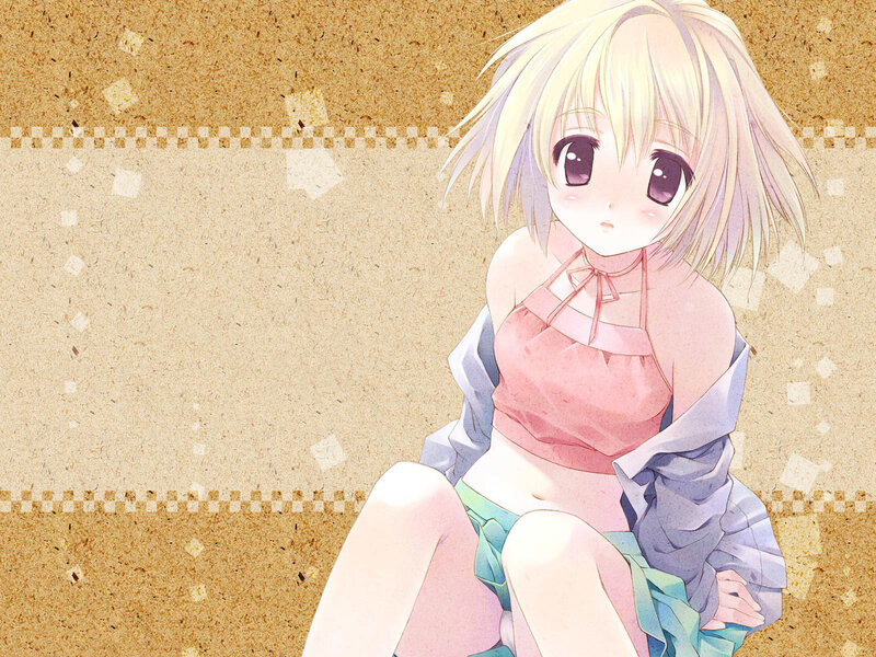 Blonde Anime Girl — Beige