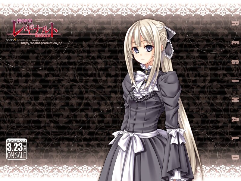 Blonde Anime Girl — Black, Calm, Dress, Bow