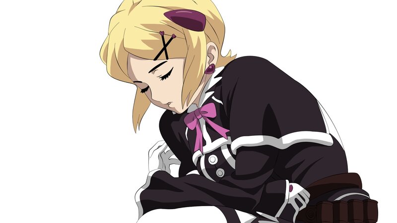 Blonde Anime Girl — Black, Calm