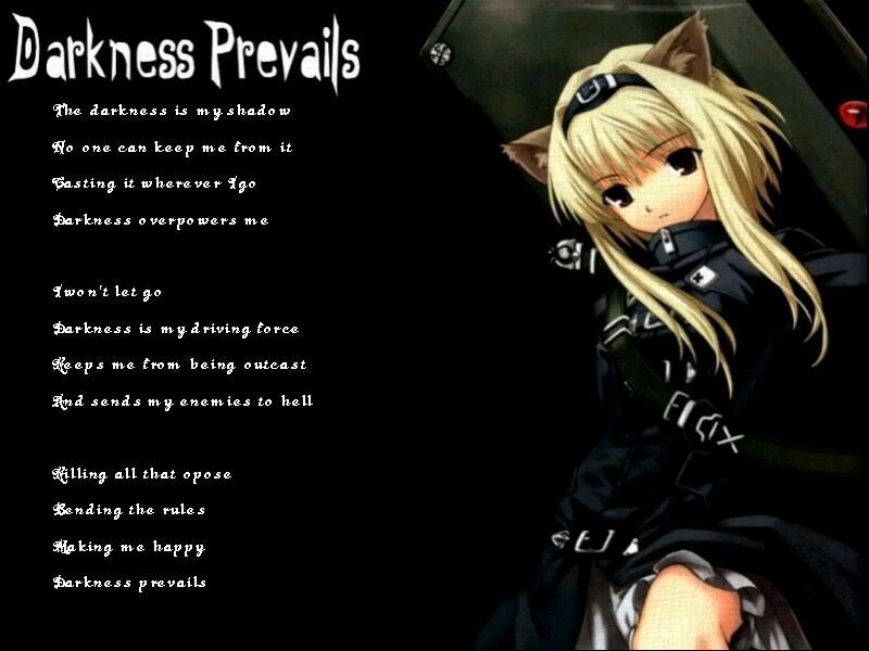 Blonde Anime Girl — Black, Dark, Text
