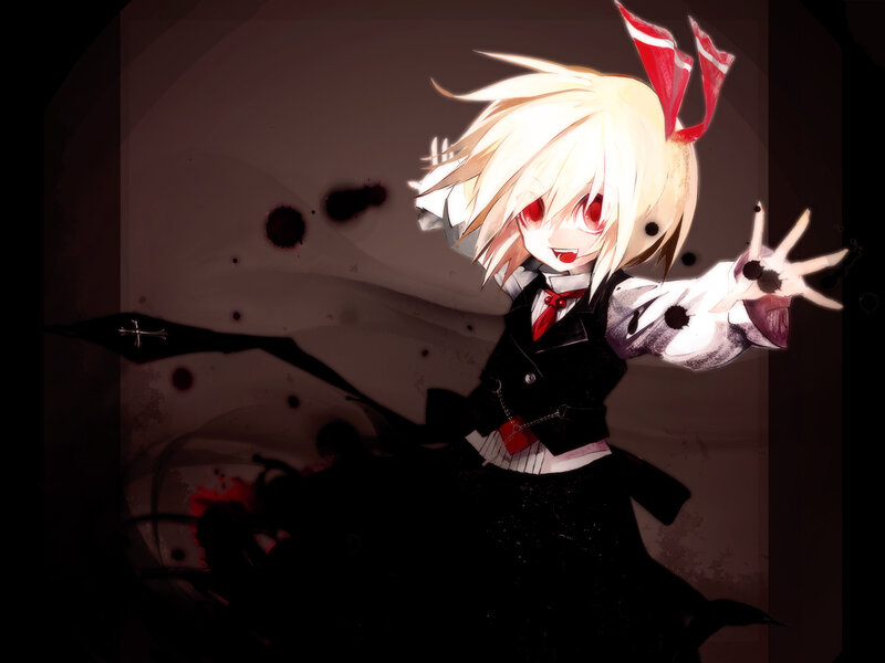 Blonde Anime Girl — Black, Dark