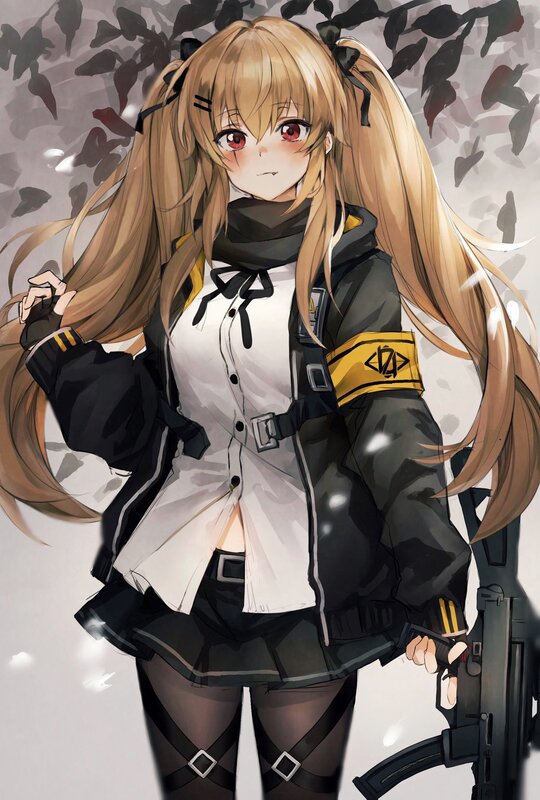 Blonde Anime Girl — Black, Dramatic, Autumn