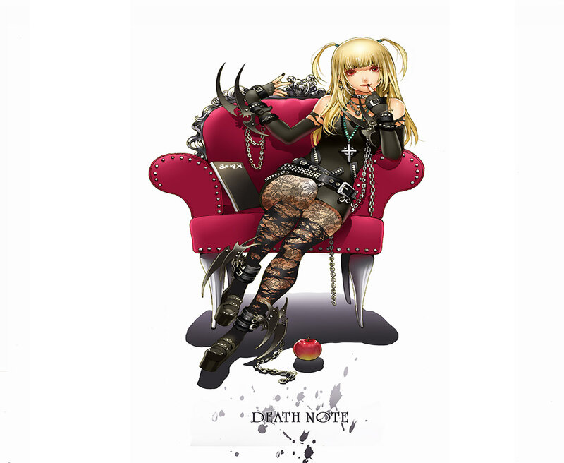 Blonde Anime Girl — Black, Dramatic, Red Chair