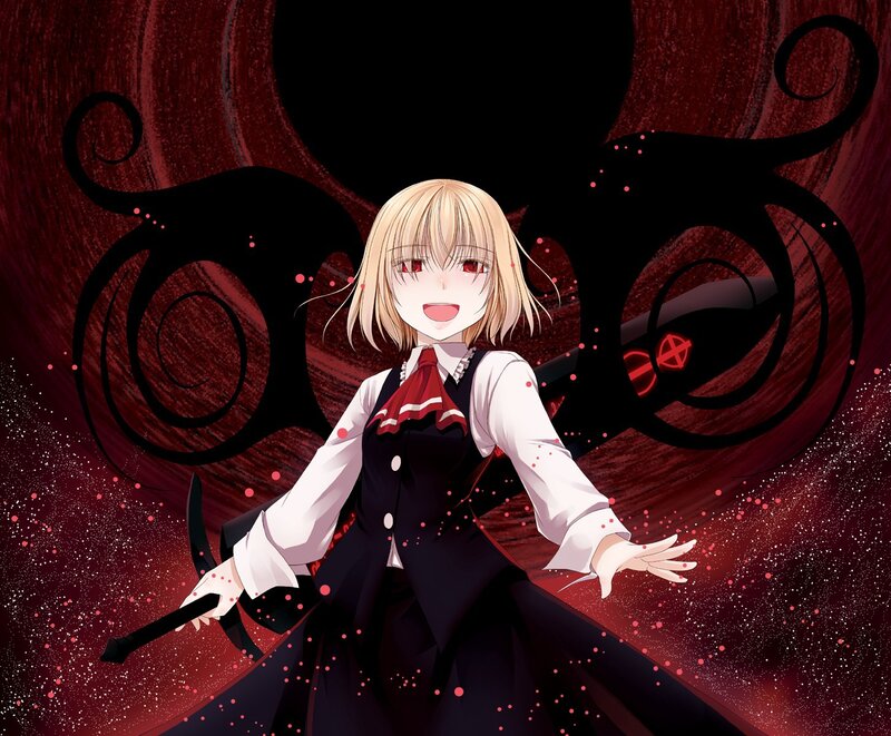 Blonde Anime Girl — Black, Dramatic, Sword, Tentacles