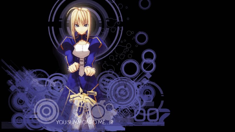 Blonde Anime Girl — Black, Dramatic, Sword