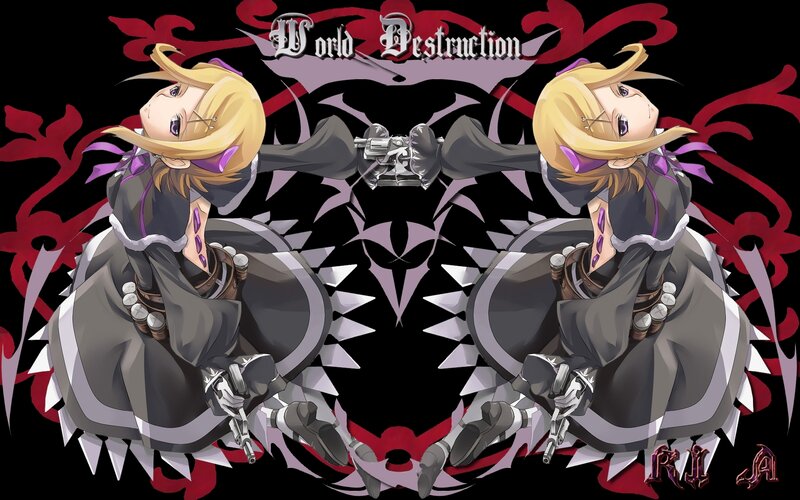 Blonde Anime Girl — Black, Dramatic