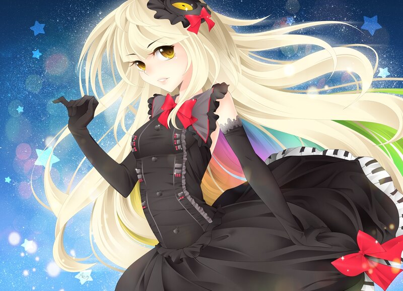 Blonde Anime Girl — Black, Dreamy