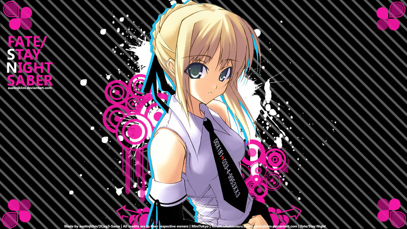 Blonde Anime Girl — Black, Dynamic, Tie