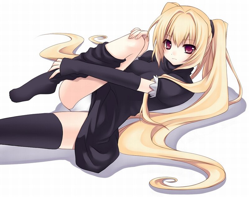 Blonde Anime Girl — Black, Neutral