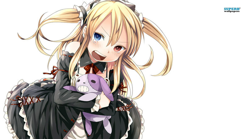 Blonde Anime Girl — Black, Playful, Doll