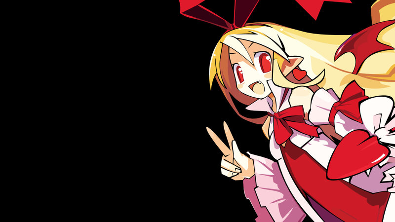 Blonde Anime Girl — Black, Playful, Red Bow