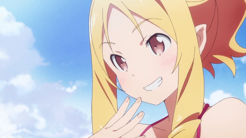 Blonde Anime Girl — Blue, Bright, Cheerful, Afternoon, Sky