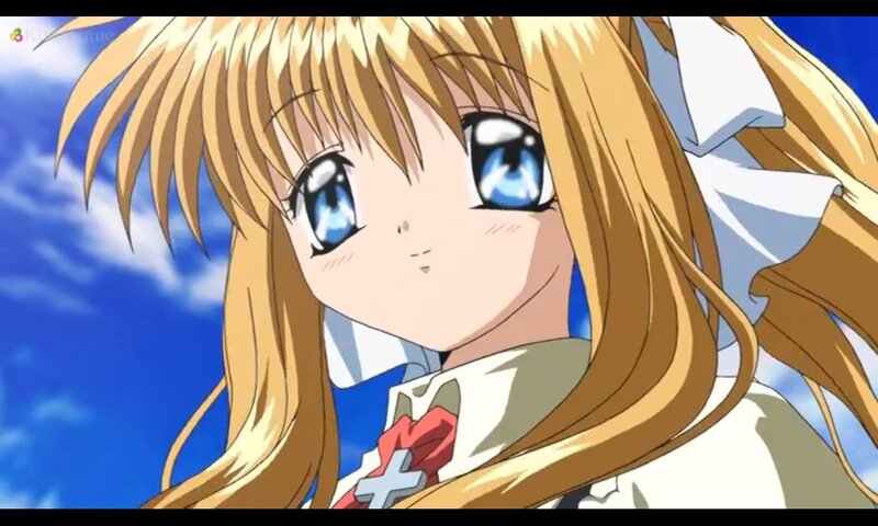 Blonde Anime Girl — Blue, Calm, Afternoon, Blue Sky