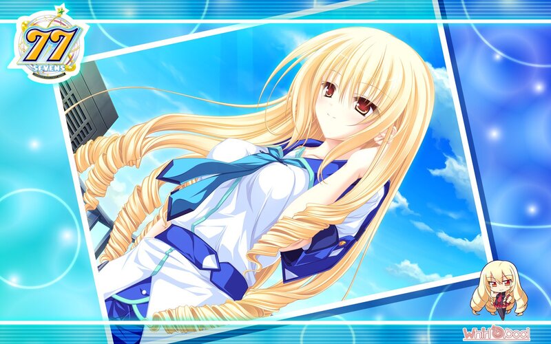 Blonde Anime Girl — Blue, Calm, Afternoon, School Uniform