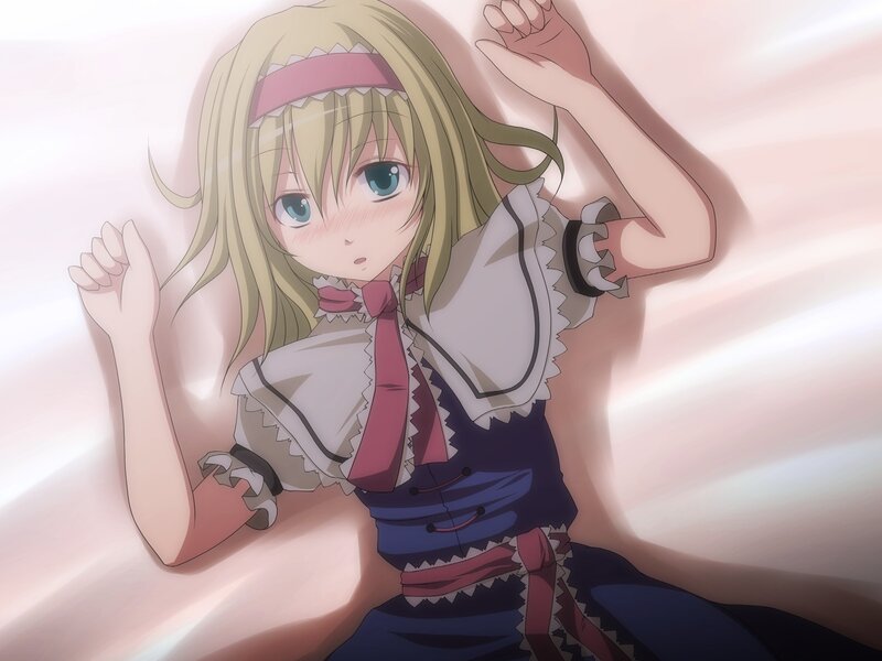 Blonde Anime Girl — Blue, Calm, Bed