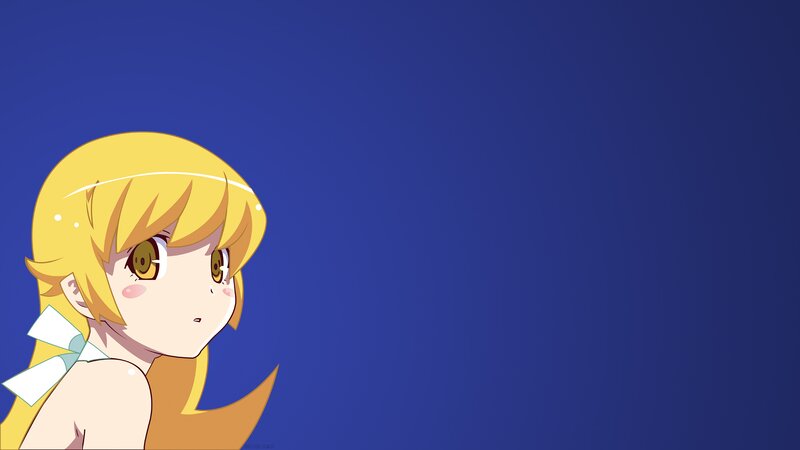 Blonde Anime Girl — Blue, Calm, Blue Background