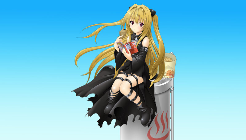 Blonde Anime Girl — Blue, Calm, Book