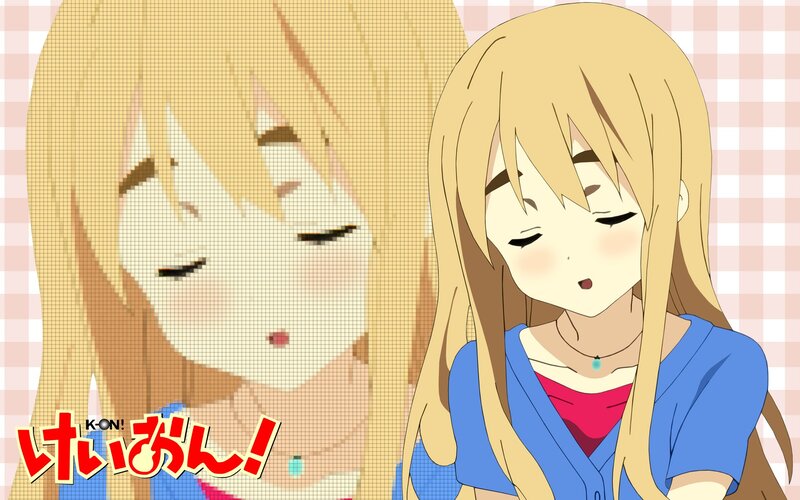 Blonde Anime Girl — Blue, Calm, Text