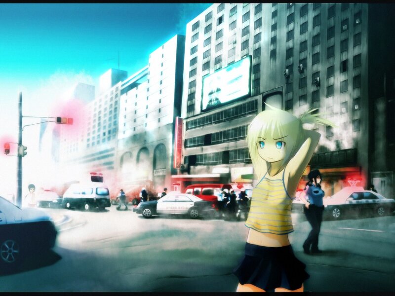 Blonde Anime Girl — Blue, Chaotic