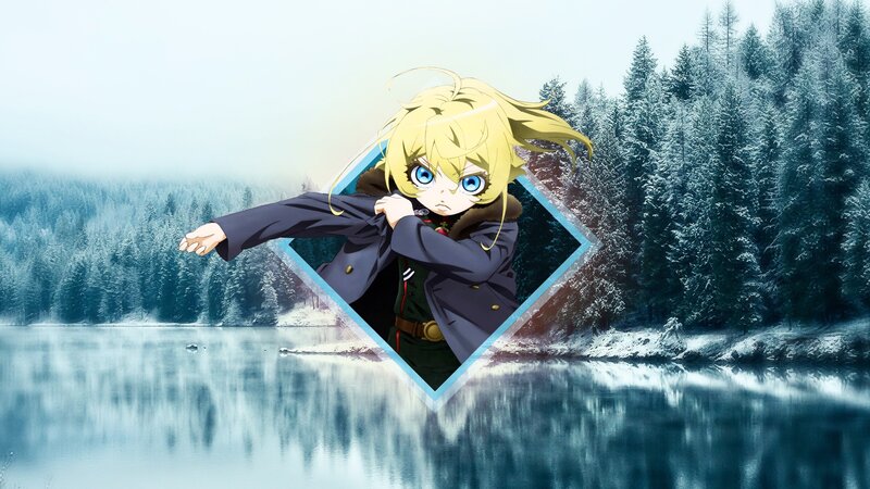 Blonde Anime Girl — Blue, Cold, Winter
