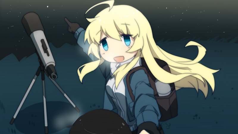 Blonde Anime Girl — Blue, Curious
