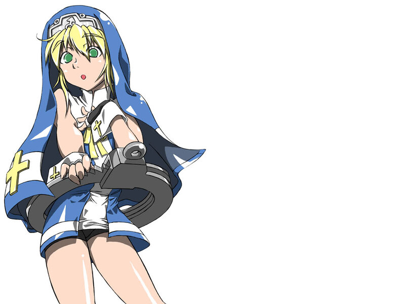 Blonde Anime Girl — Blue, Determined, Sword, Cape