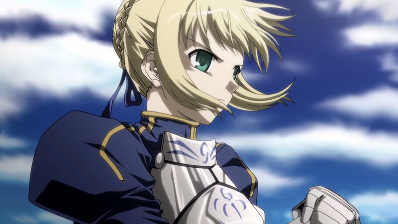 Blonde Anime Girl — Blue, Dramatic, Afternoon, Blue Sky