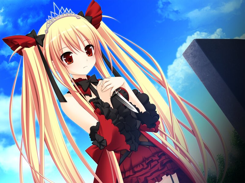 Blonde Anime Girl — Blue, Dramatic, Afternoon, Sword, Turban