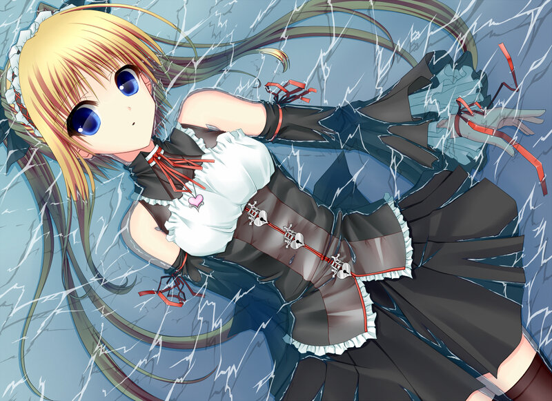 Blonde Anime Girl — Blue, Dramatic, Dress