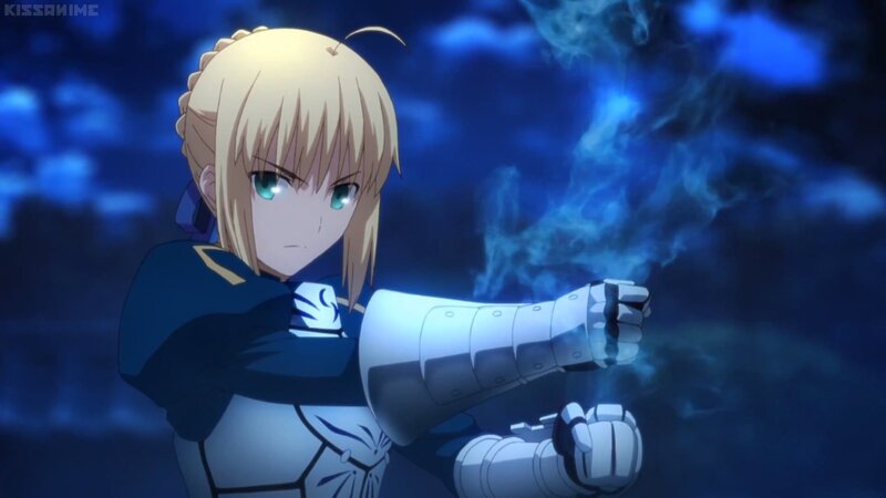 Blonde Anime Girl — Blue, Dramatic, Night, Armor