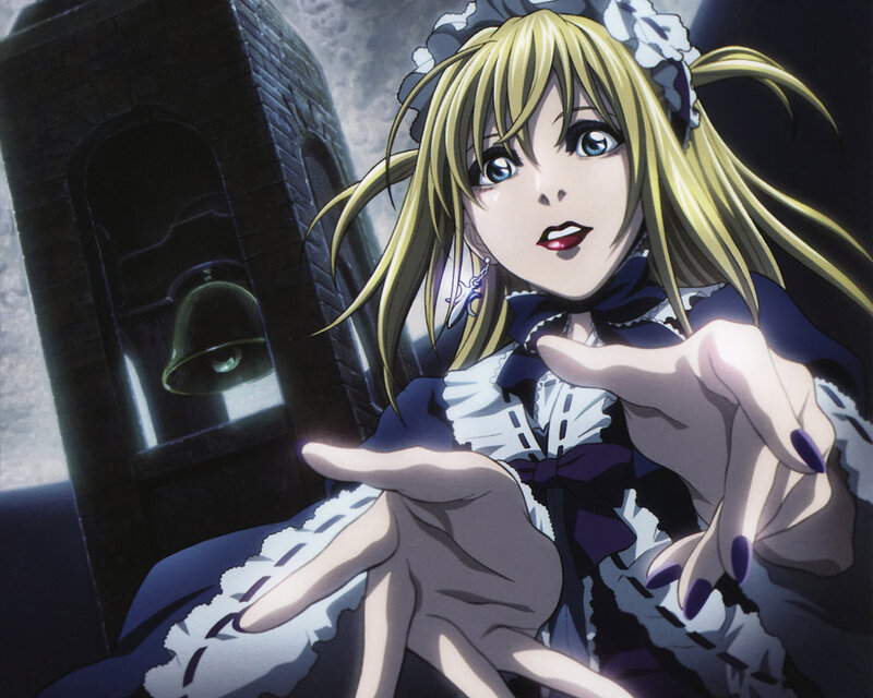 Blonde Anime Girl — Blue, Dramatic, Night, Bell Tower