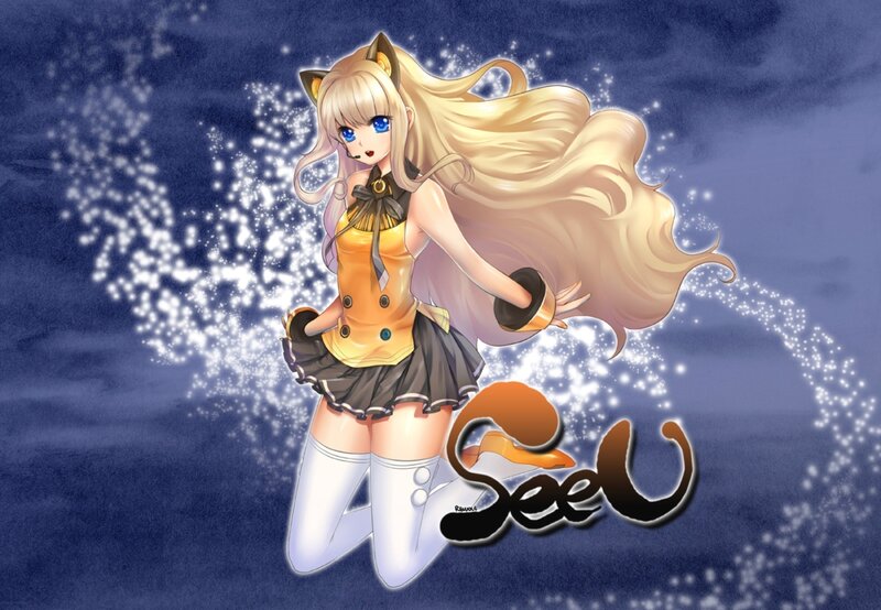 Blonde Anime Girl — Blue, Dramatic, Night, Digital Art