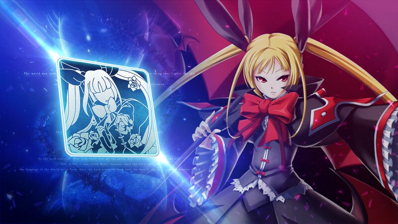 Blonde Anime Girl — Blue, Dramatic, Sword, Card
