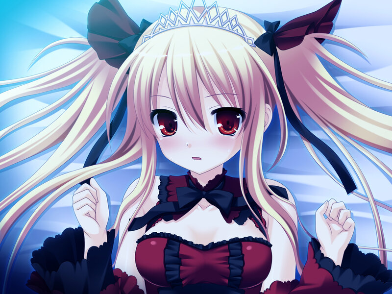 Blonde Anime Girl — Blue, Dramatic, Tiara