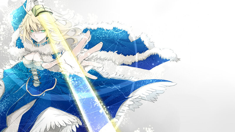 Blonde Anime Girl — Blue, Dramatic, Winter, Magic