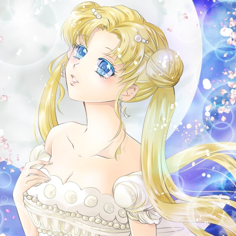Blonde Anime Girl — Blue, Dreamy, Dress