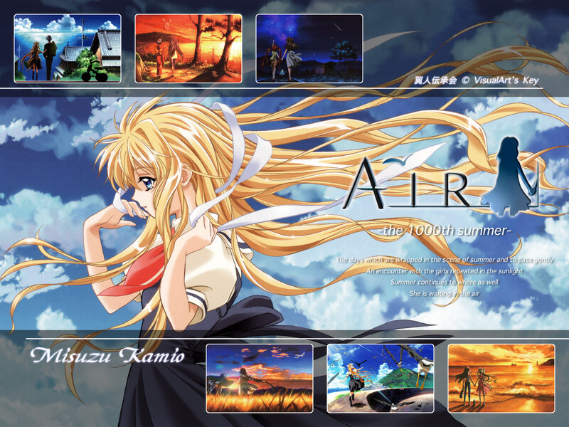 Blonde Anime Girl — Blue, Dreamy, Summer