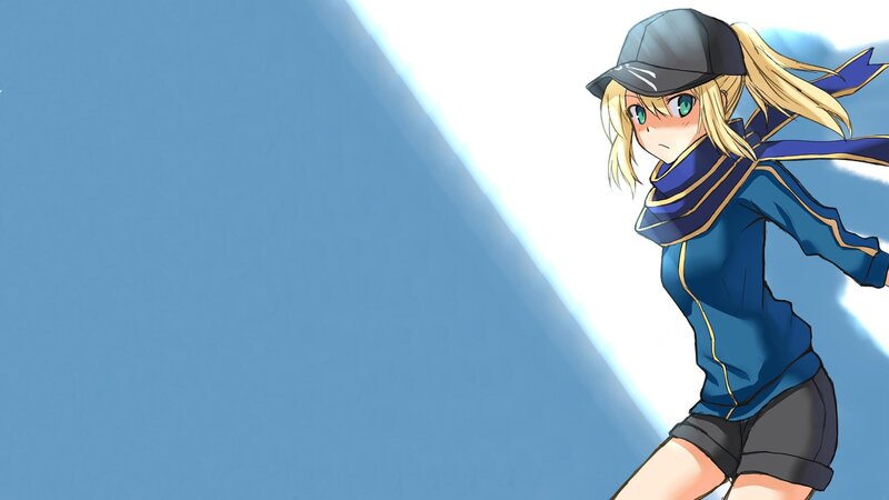 Blonde Anime Girl — Blue, Dynamic, Baseball Cap