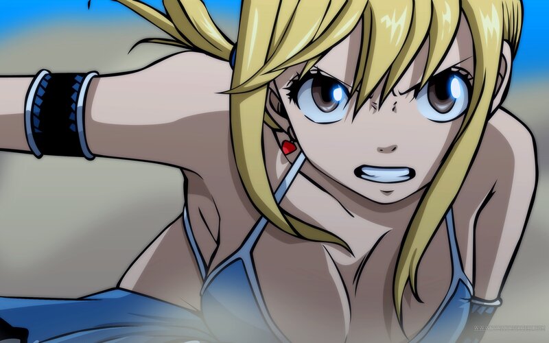 Blonde Anime Girl — Blue, Intense