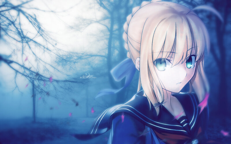 Blonde Anime Girl — Blue, Melancholic